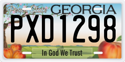 GA license plate PXD1298