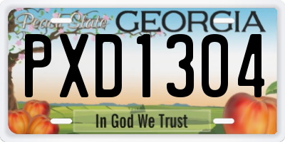 GA license plate PXD1304