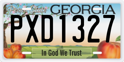 GA license plate PXD1327