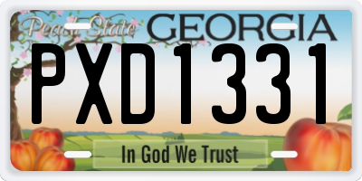 GA license plate PXD1331