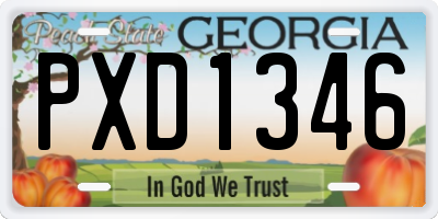 GA license plate PXD1346