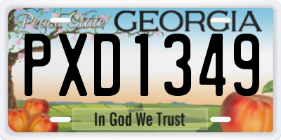 GA license plate PXD1349