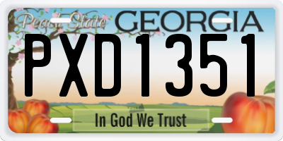 GA license plate PXD1351