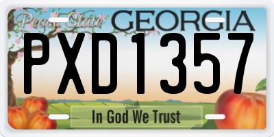 GA license plate PXD1357