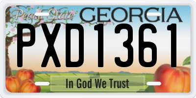 GA license plate PXD1361