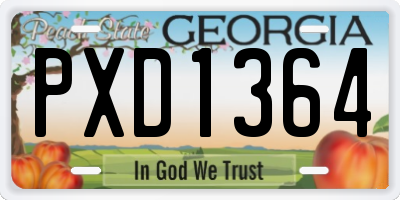 GA license plate PXD1364