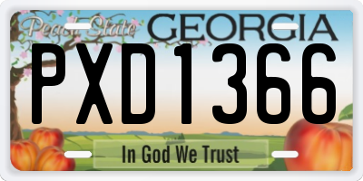 GA license plate PXD1366