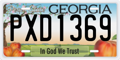 GA license plate PXD1369