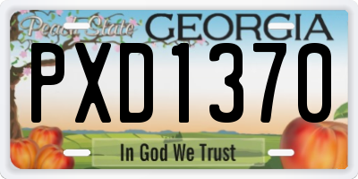 GA license plate PXD1370