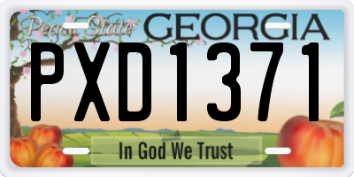 GA license plate PXD1371