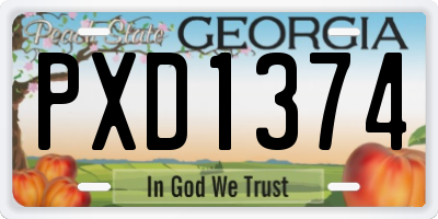 GA license plate PXD1374
