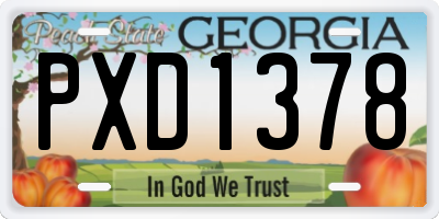 GA license plate PXD1378