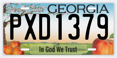 GA license plate PXD1379