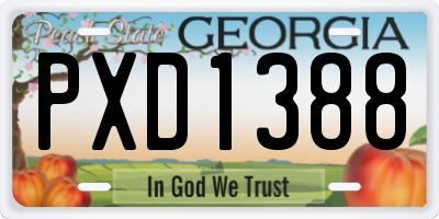 GA license plate PXD1388