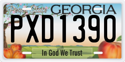 GA license plate PXD1390