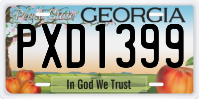 GA license plate PXD1399