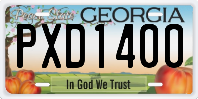GA license plate PXD1400