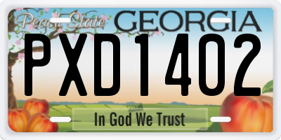 GA license plate PXD1402
