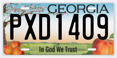 GA license plate PXD1409