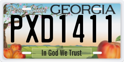 GA license plate PXD1411