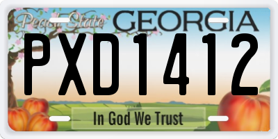 GA license plate PXD1412
