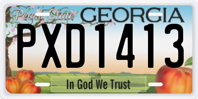 GA license plate PXD1413