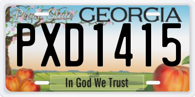 GA license plate PXD1415
