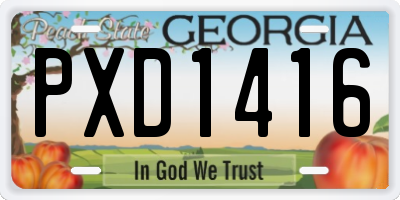 GA license plate PXD1416