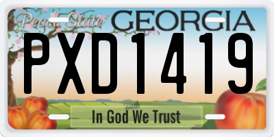 GA license plate PXD1419
