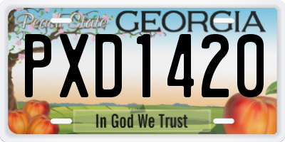 GA license plate PXD1420