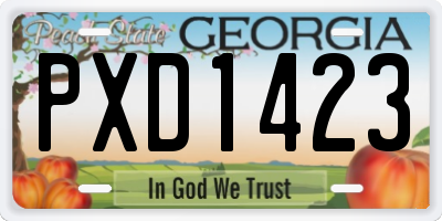 GA license plate PXD1423