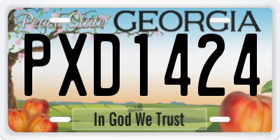 GA license plate PXD1424