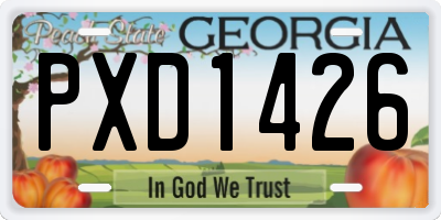 GA license plate PXD1426