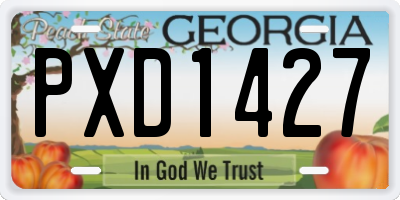 GA license plate PXD1427