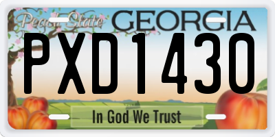 GA license plate PXD1430