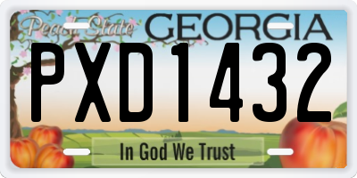 GA license plate PXD1432
