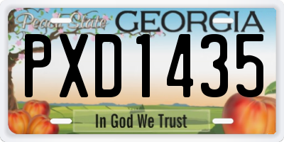 GA license plate PXD1435
