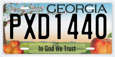 GA license plate PXD1440