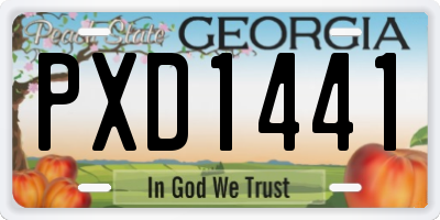 GA license plate PXD1441