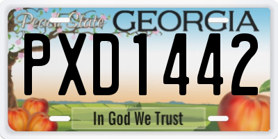 GA license plate PXD1442