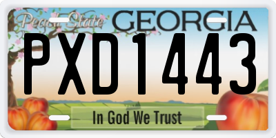 GA license plate PXD1443