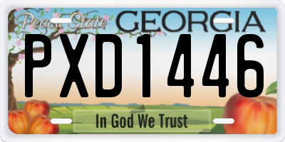 GA license plate PXD1446