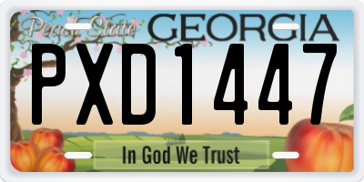 GA license plate PXD1447