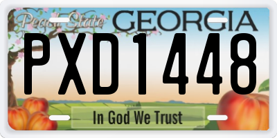 GA license plate PXD1448