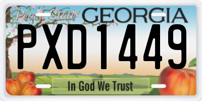 GA license plate PXD1449