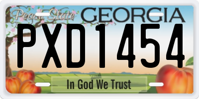 GA license plate PXD1454