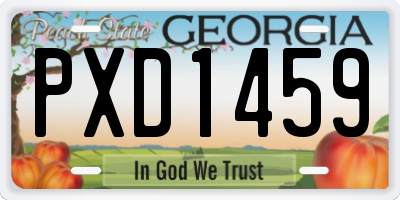 GA license plate PXD1459