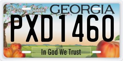 GA license plate PXD1460
