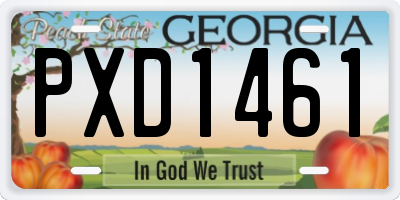 GA license plate PXD1461