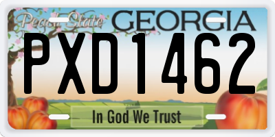 GA license plate PXD1462